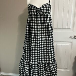 J. Crew Black and white Gongham dress